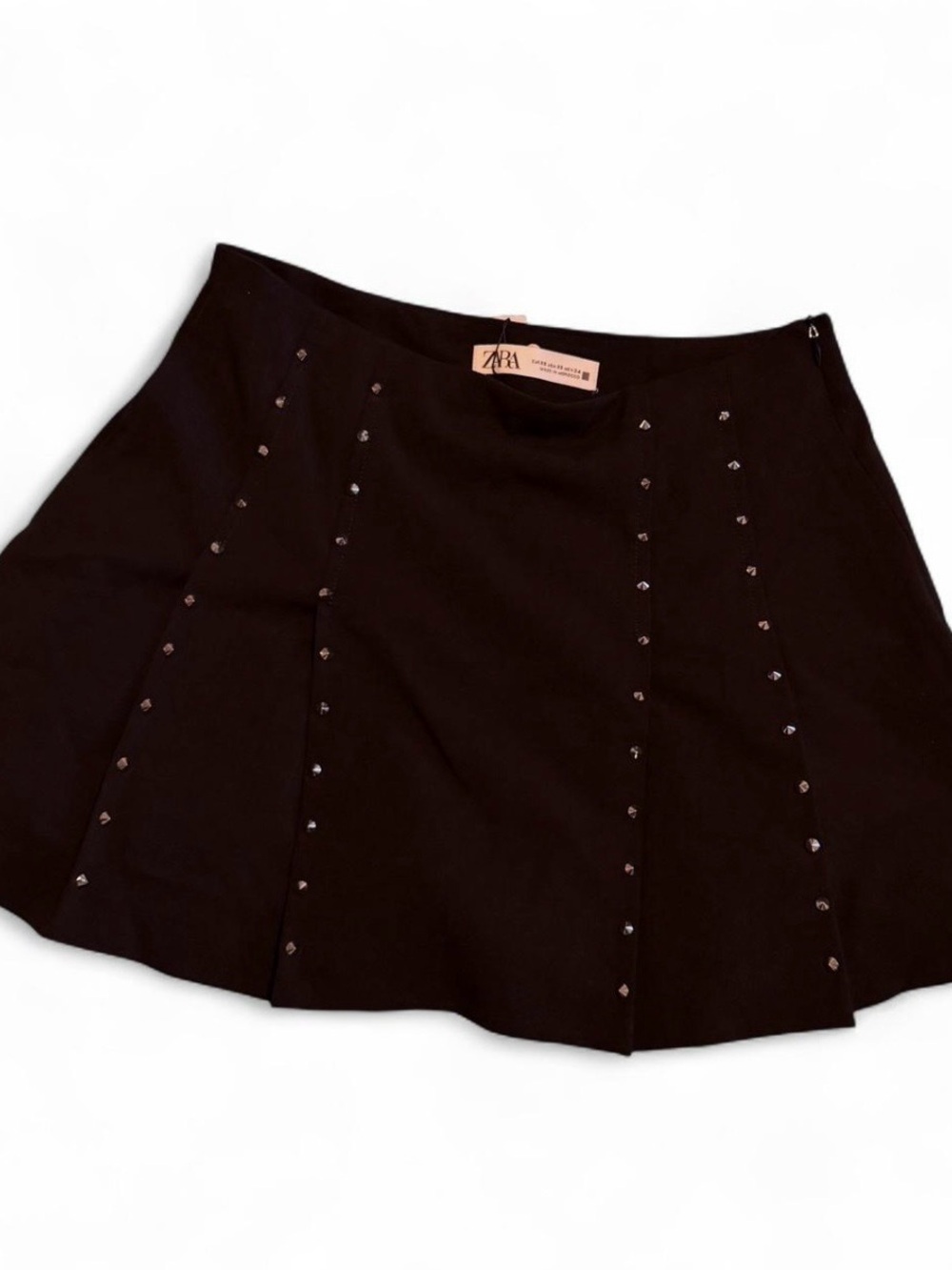 ZARA - Studded Pleated Mini-Skirt